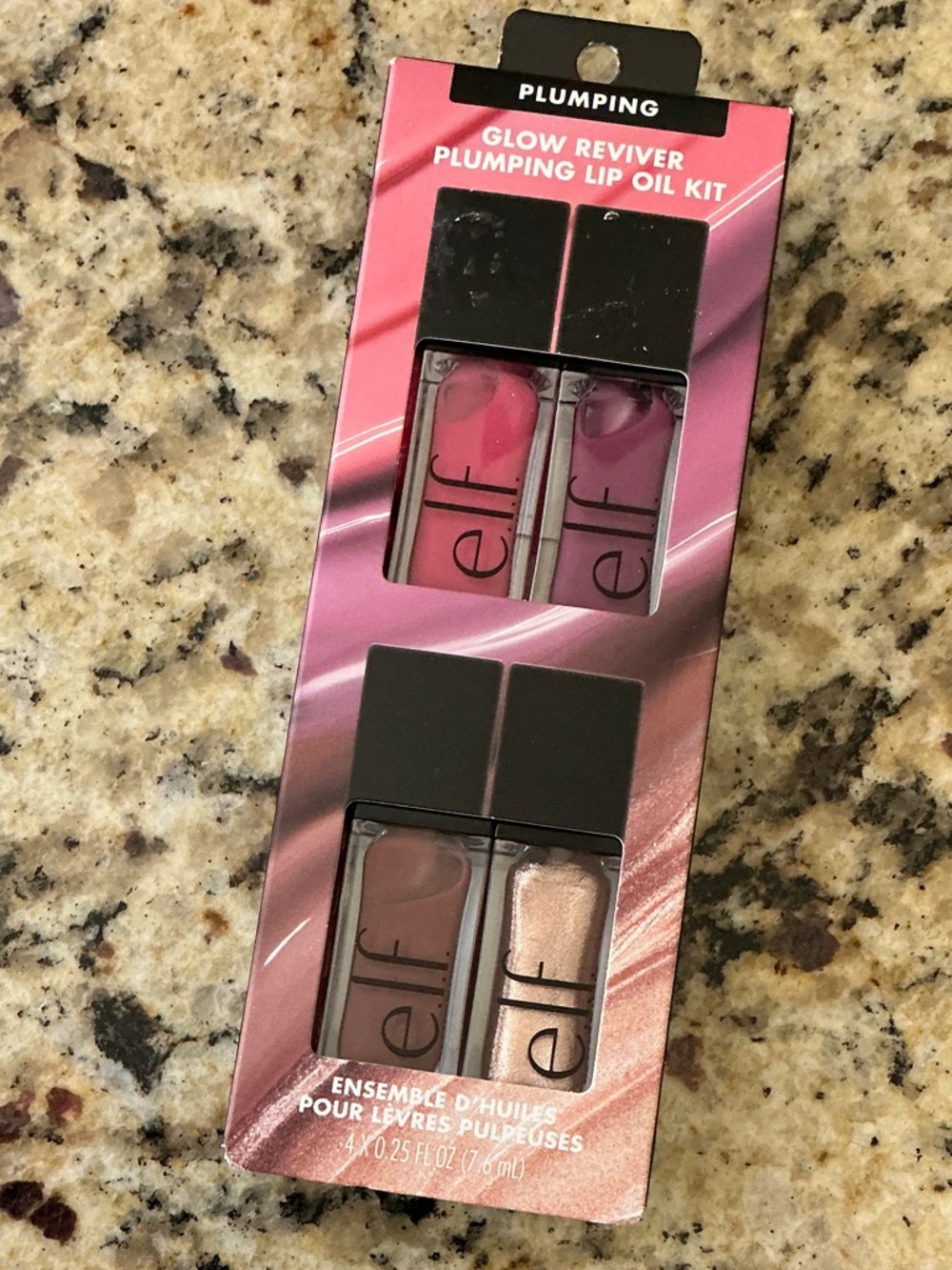 ELF Glow Reviver Plumping Lip Oil Kit — Hot Pink, Mauve, Nude, Shimmer